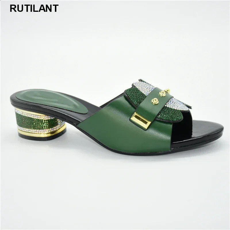 Arrivals Nigeria Womens Shoes Party Pump High Heels Fashion Womens Summer Fall Non-slip Rhinestone Shoes Square Toe Shoes 250402