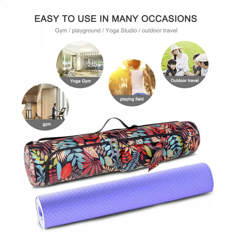 Printed Yoga Bag Exercise Mat Bag Yoga Pilates Mat Backpack Fitness Dance Gym Mat Cover Exercise Backpack 250407