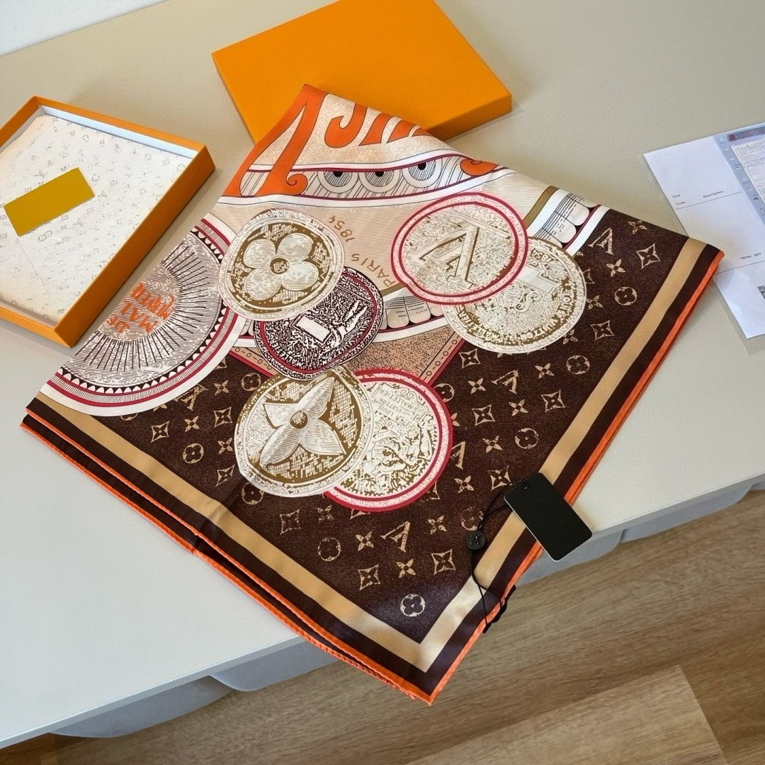 Women Silk Square Scarf Bufanda Silk Headscarf Large Bandana Pure Silk Neckerchief For Ladies Shawl Wraps 90x90cm