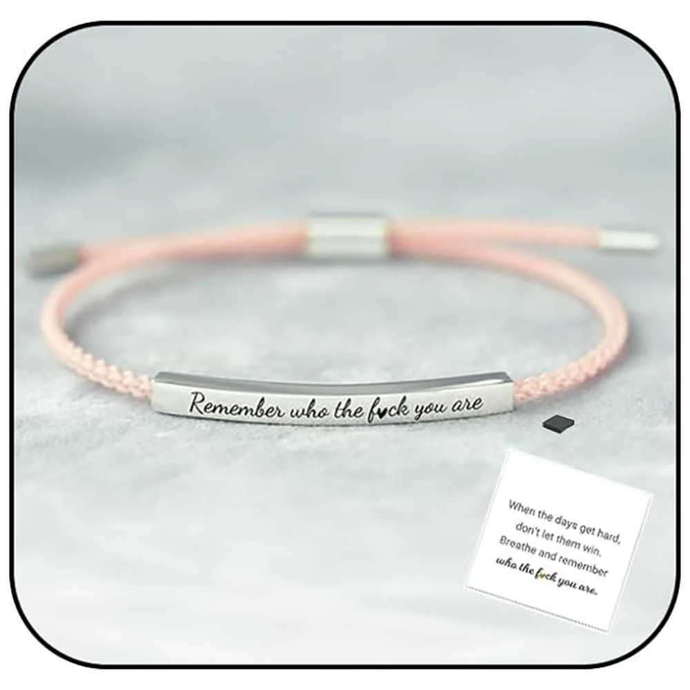 Popular Charms DONT LET THE HARD DAYS WIN Motivational Tube Bracelet for Best Friends Gift Trendy Adjustable Bangles JewelryC250411