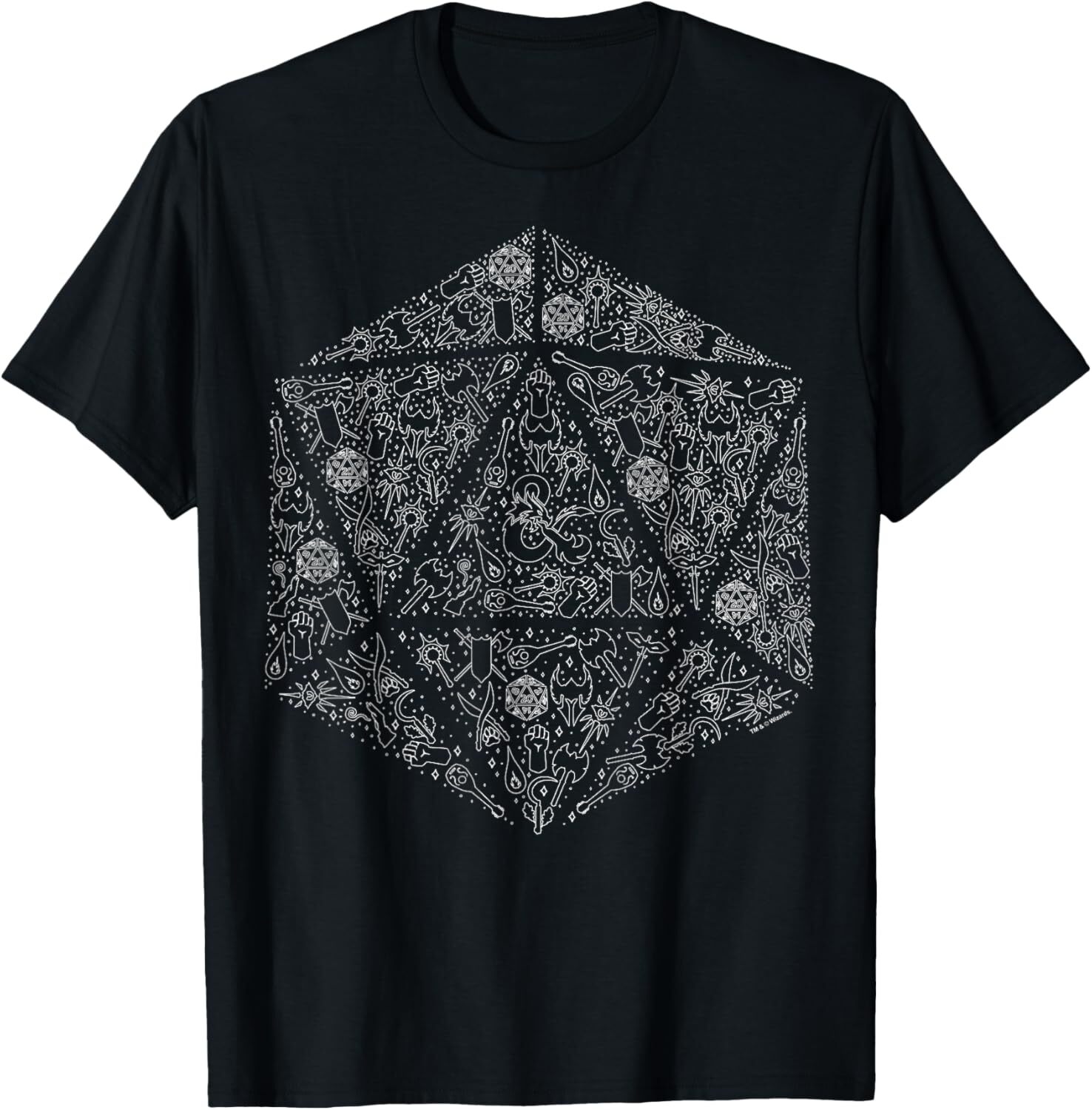 T shirt for Mens Celestial D20 Graphic Tee Casual Tops Clothes Short sleeve
