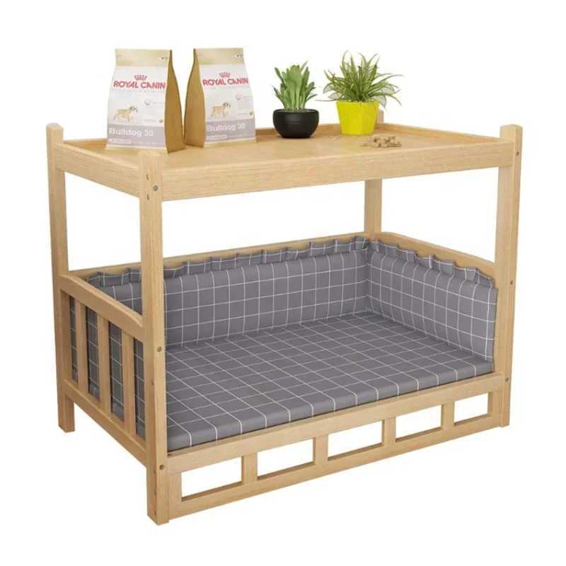 Wooden dog bed sofa solid wood pet cat and dog house pet bed sleeping bread bed X250412