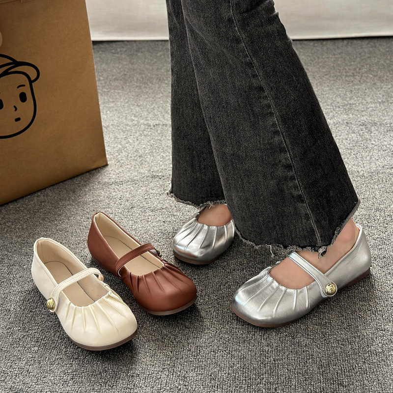 Soft soled sandals free Shipping Flat heeled slippers Round headed slippers Low cut sandals One character strip Wearing travel shoes outside 2025