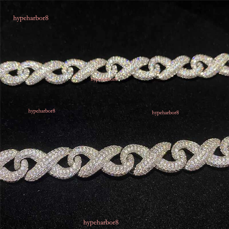 Full Iced Out Classic Box Clasp Moissanite k Fine Hip Hop Men Jewelry Cuban Necklace Bg Dia Chain