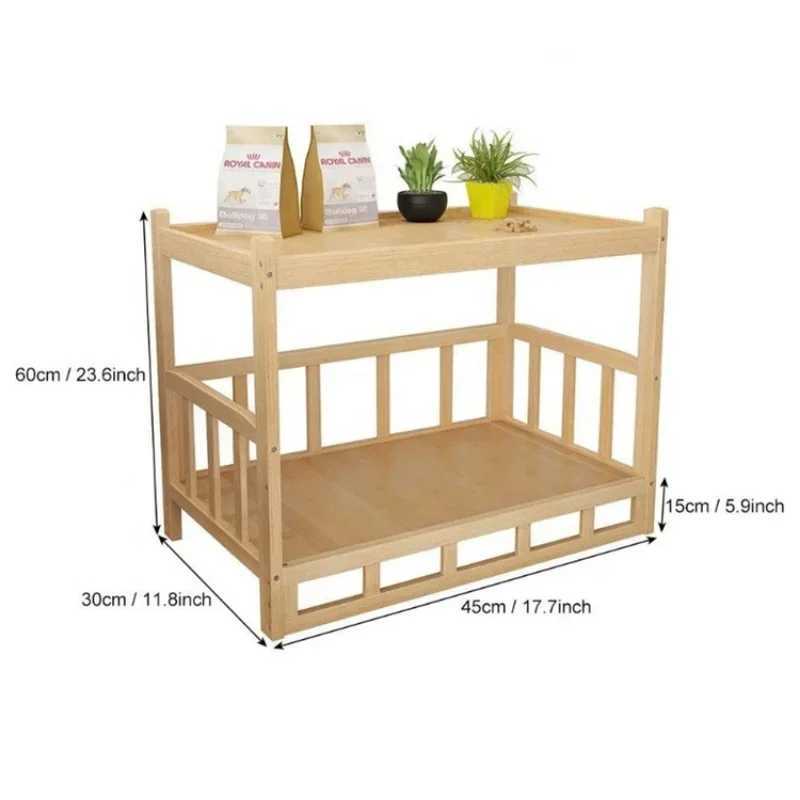 Wooden dog bed sofa solid wood pet cat and dog house pet bed sleeping bread bed X250412