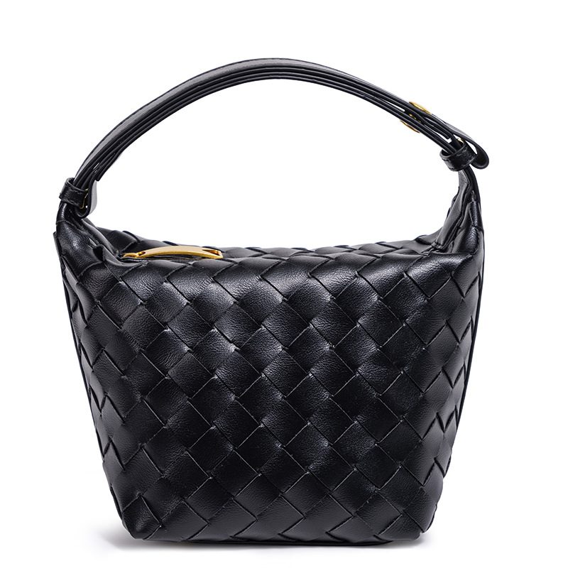 2025 new handmade woven bag, fashionable, simple, casual, single shoulder women's bag, bucket bag