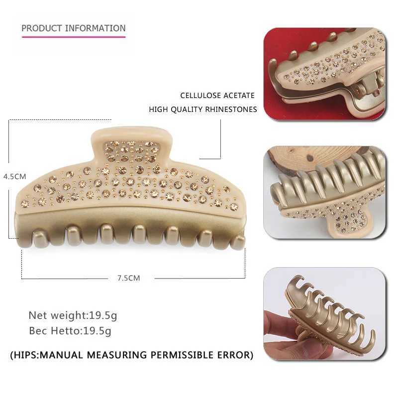 Handmade Spark Rhinestones hair clips suitable for women girls luxury French style luxury acetate hair accessories jewelry Y2504012