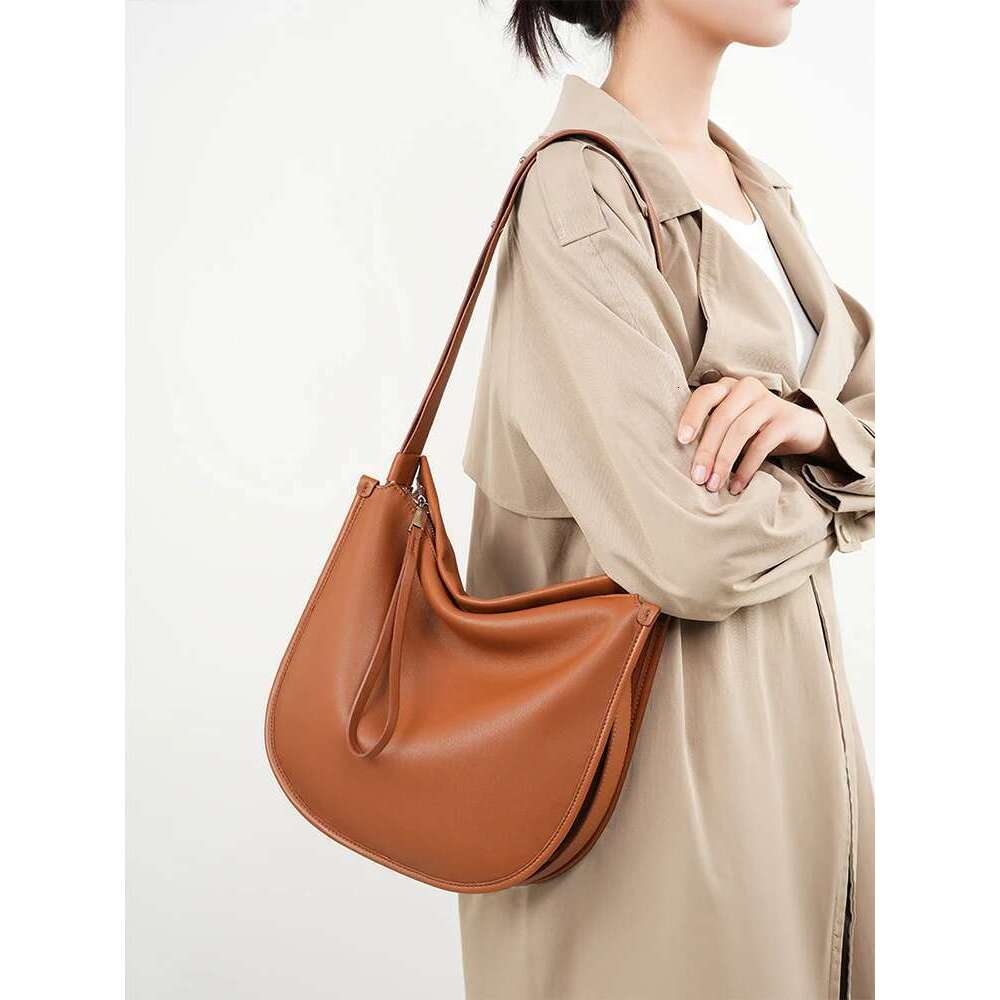 Designer Bag Zency Women Brown Messenger Soft Leather Fashion Girl Handbags Designer Shoulder Large Capacity Hobo Bag Satchel 2024