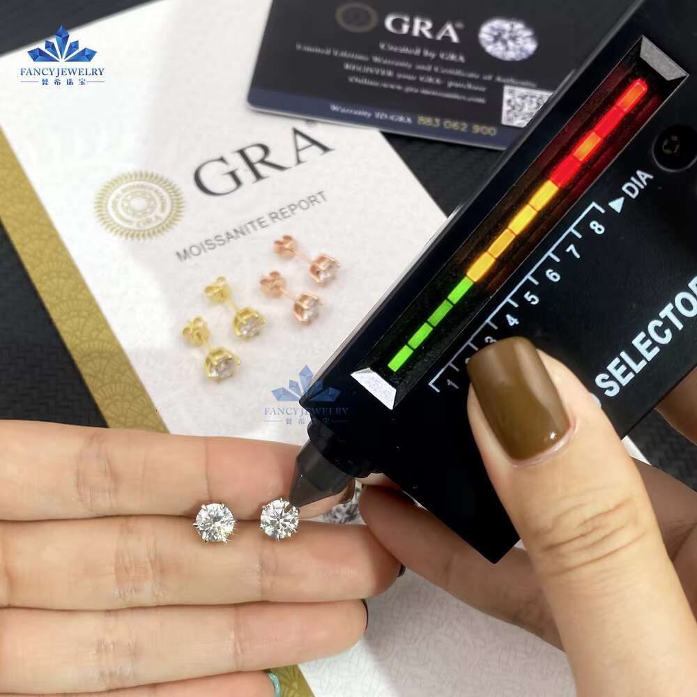 2025 Cheap Classic Design 925 Sterling Silver 6.5mm 1CT GRA Certificated Diamond Moissanite Stud Earrings for Women Men