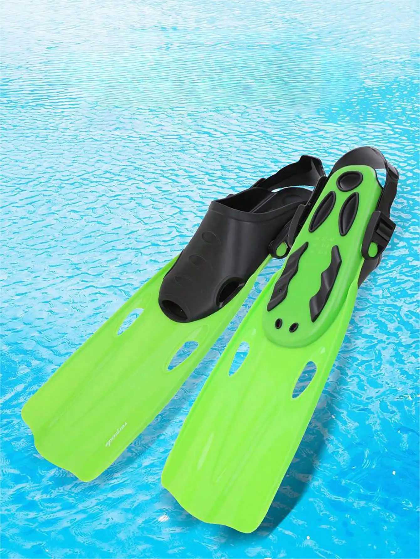 Inflatable fins open heel swimming fins with adjustable buckles travel sized short flap for swimming and diving inflatable finsY250412