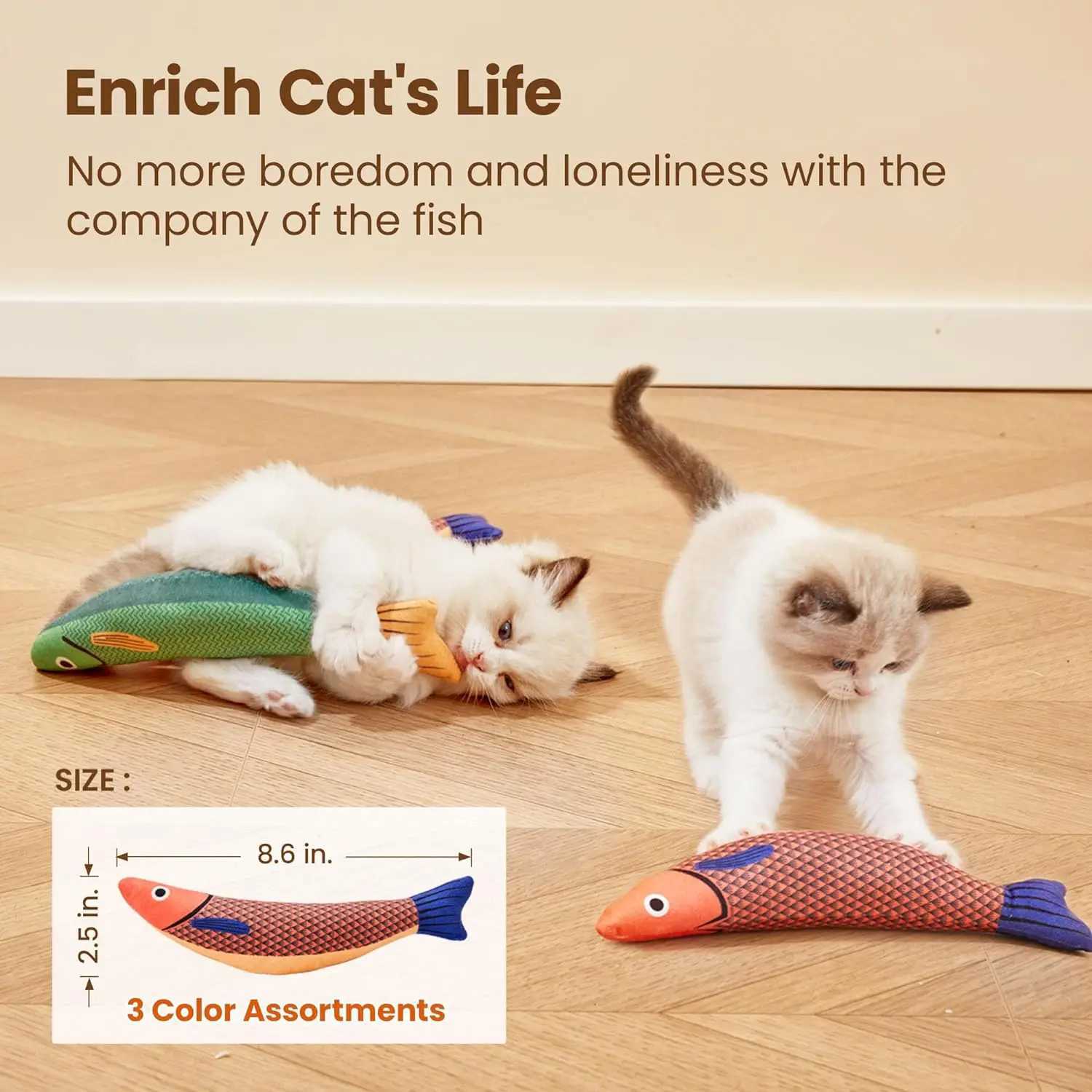 Cat toy fish tooth grinding cat paw toy soft and durable interactive cat toy with sound cat chewing and biting plush toy cat supplies Y250412