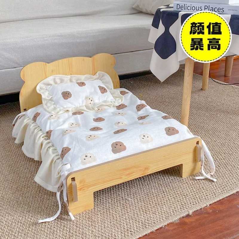 New solid wood cat bed dog bed special discount pet bed Cathouse dog house warm pet bed X250412