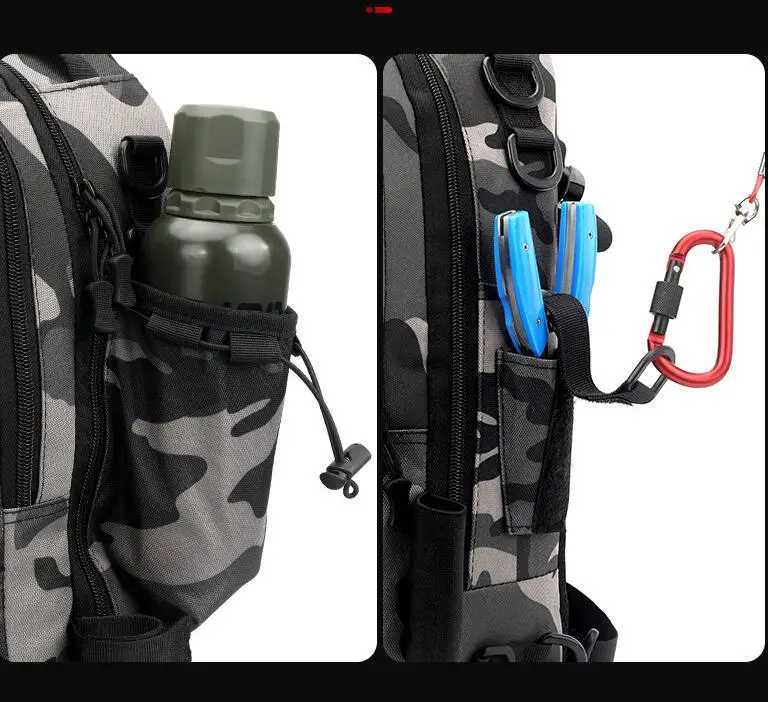 Travel Outdoor Backpack Sport Fishing Bag Large Capacity Backpack Crossbody Bag Camouflage Tactical Pack Y447 Z250411