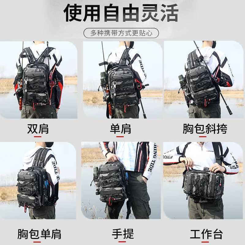 Travel Outdoor Backpack Sport Fishing Bag Large Capacity Backpack Crossbody Bag Camouflage Tactical Pack Y447 Z250411