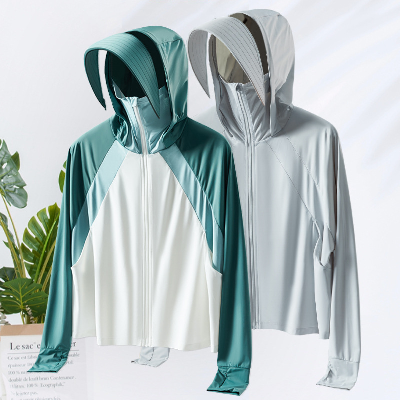 Sunscreen Clothes for Women in Summer Anti Uv Ice Silk Cloak Skin Clothes Breathable Sunshade Loose Outer Layer