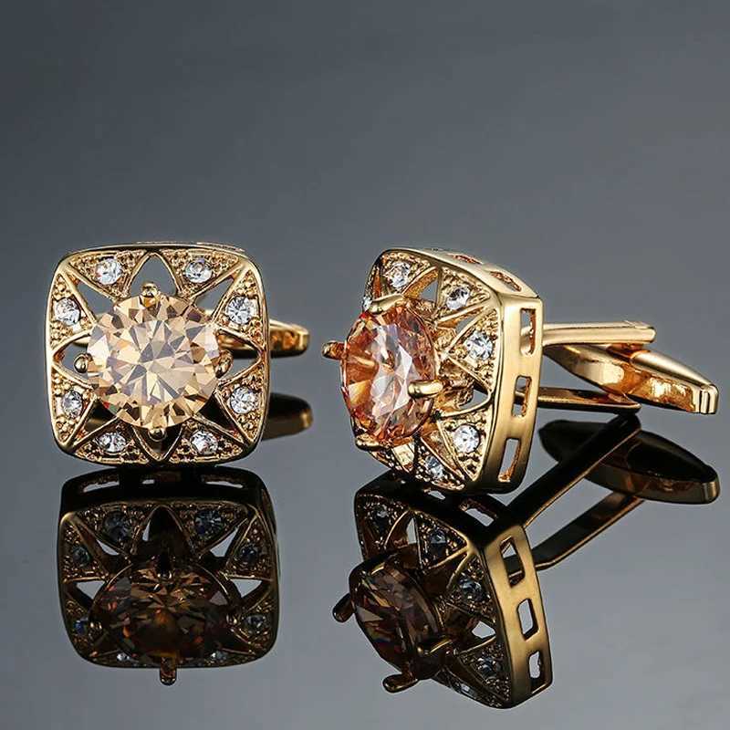 New Fashion Design Mens Shirt Cufflinks Luxury Crystal Zircon Cufflinks Accessories WholesaleT250412
