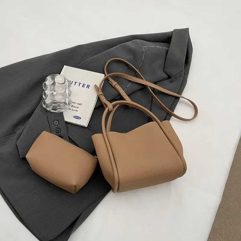 Mother-Child Handbag Womens New Pure Color Basket Bag Crossbody Bag 2025 New Style Fashionable And Practical Shoulder BagW251111