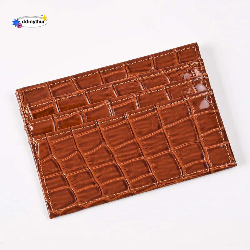 Crocodile Pattern Holder Wallet Pu Leather Thin Women's Business Credit Case Bag Student Id Bus Card Cover Purse ddmythur