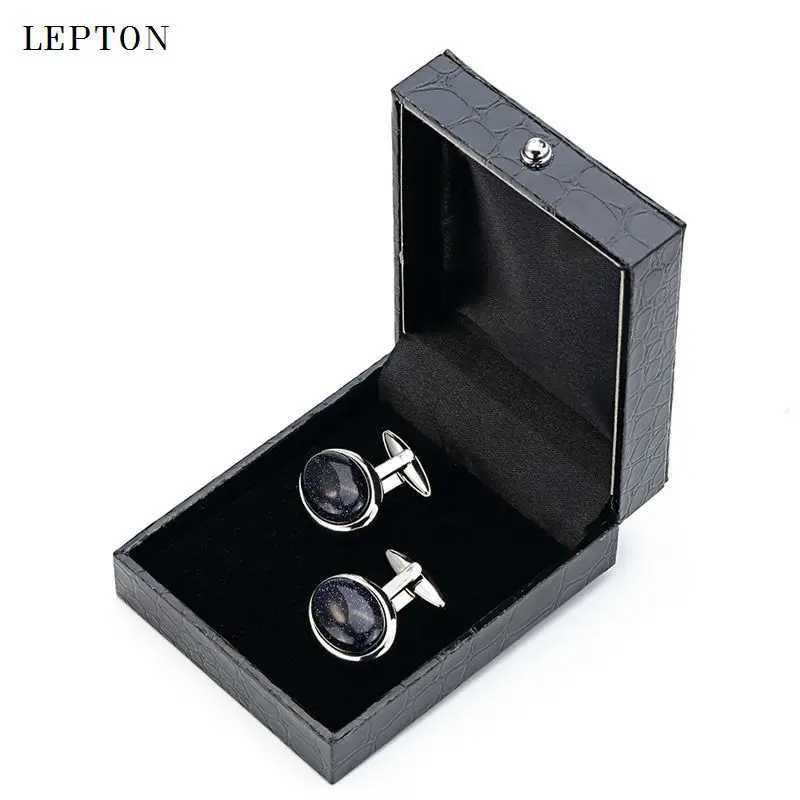 Hot luxury red agate mens shirt cufflinks Lepton high-quality oval stone cufflinks Lepton jewelryT250412