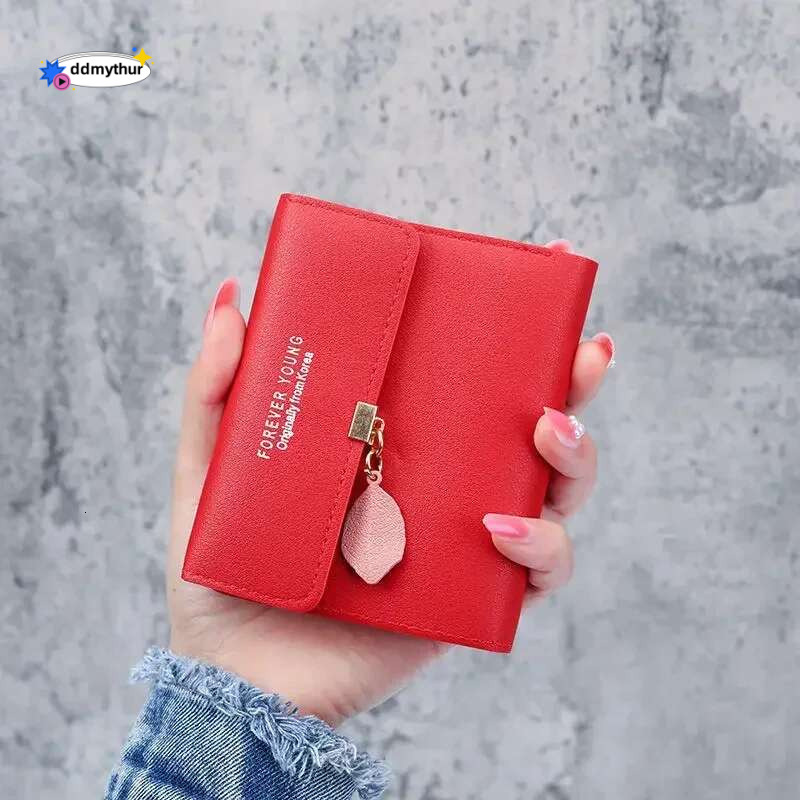 Fashion Short Wallets PU Leather Women Tassels Hasp Small Wallet Trend Coin Purse Ladies Card Holder ddmythur