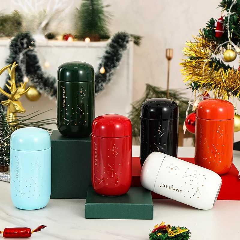 Christmas Coffee Condition Thermos Starry Mini Small Capacity 304 Stainless Steel Thermos Water Bottle Leak Proof Coffee Cup Cute Bottle Y251112