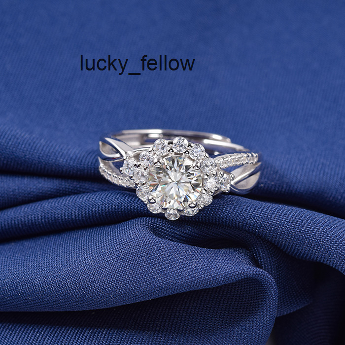 Moissanite Ring Gold Diamond Engagement Ring