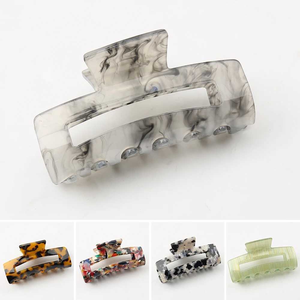 8cm clip geometric claw square acetate hair clip female leopard grain hair clip Y2504012
