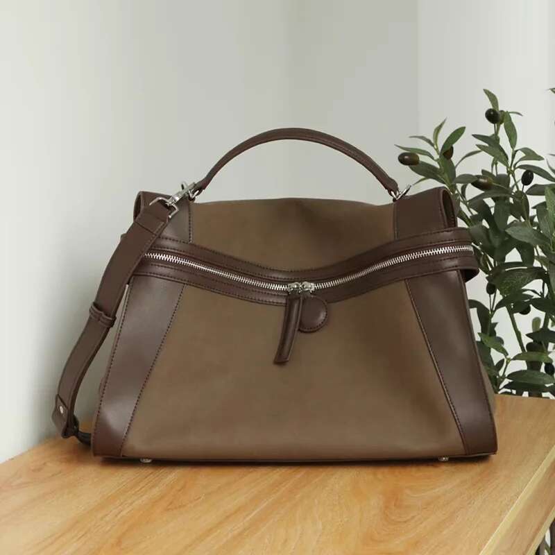 2024 New Fashion And Retro Color Tote Commuter Bag Large-Capacity Casual One-Shouldered Hand-Held Oblique Cross Briefcase
