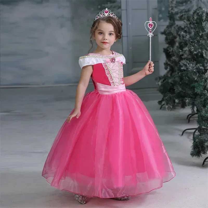 Disney Girl Sleeping Beauty Aurora cosplay costume pink birthday carnival party costume childrens Christmas costumeXJ250411