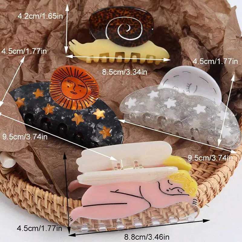 1 unique piece of vinegar unique sun moon and star hair claw - vintage style vinegar hair accessory Y2504012