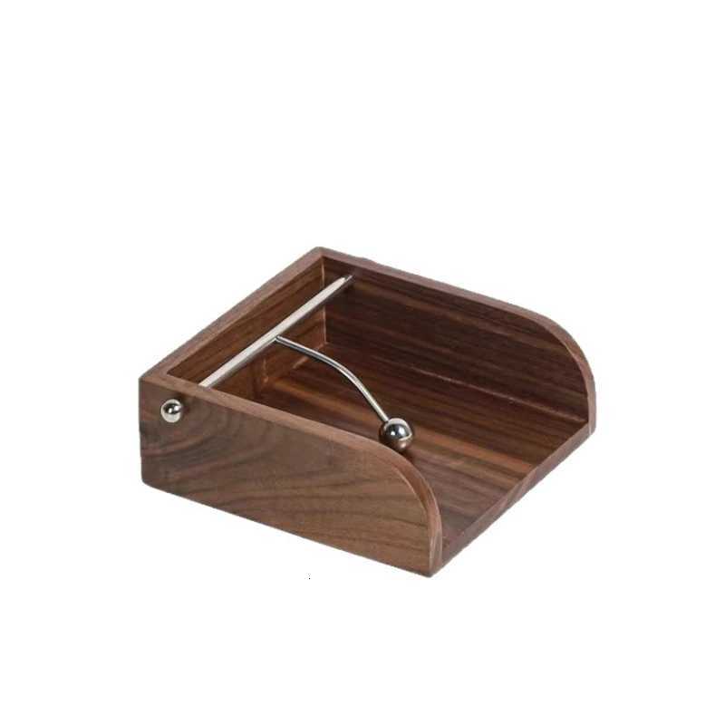 Restaurant Hotel Tissue Box Redwood Fixed-point Square Napkin Box Bracket Light Luxury Stainless Steel Tissue Rack Decoration Y251112
