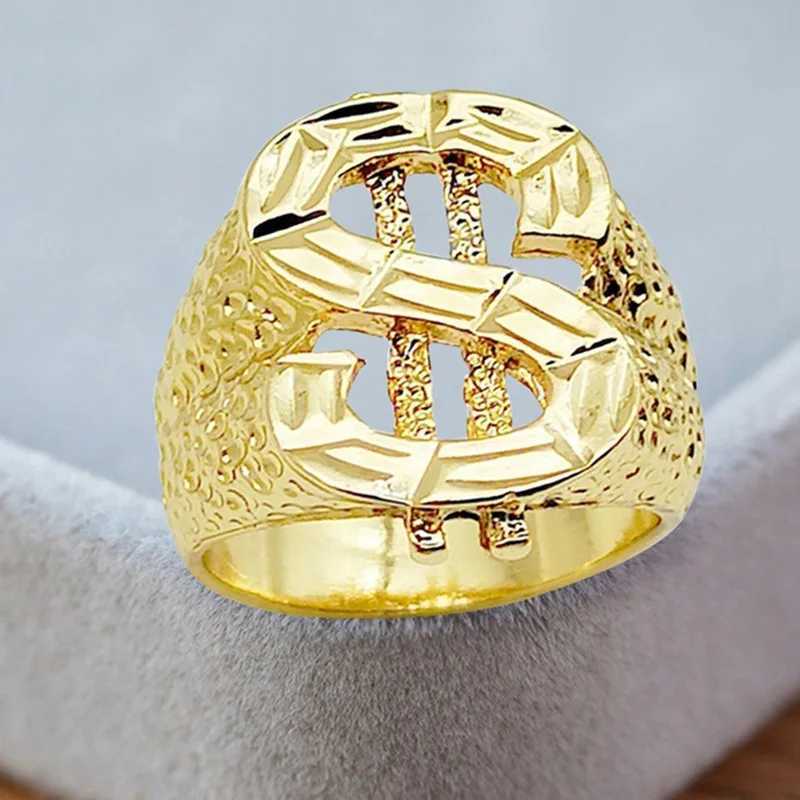 Tren Fashion Gold Hip Hop Style Ring USD Signature Creative Mens Rock Style Ring Design Party Jewelry AccessoriesXJ250412