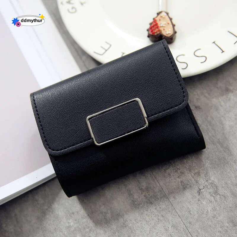 Women Black/blue/pink Short Female Fashion Credit Holder Wallet Case PU Leather Coin Purse 2022 Money Card Bag ddmythur