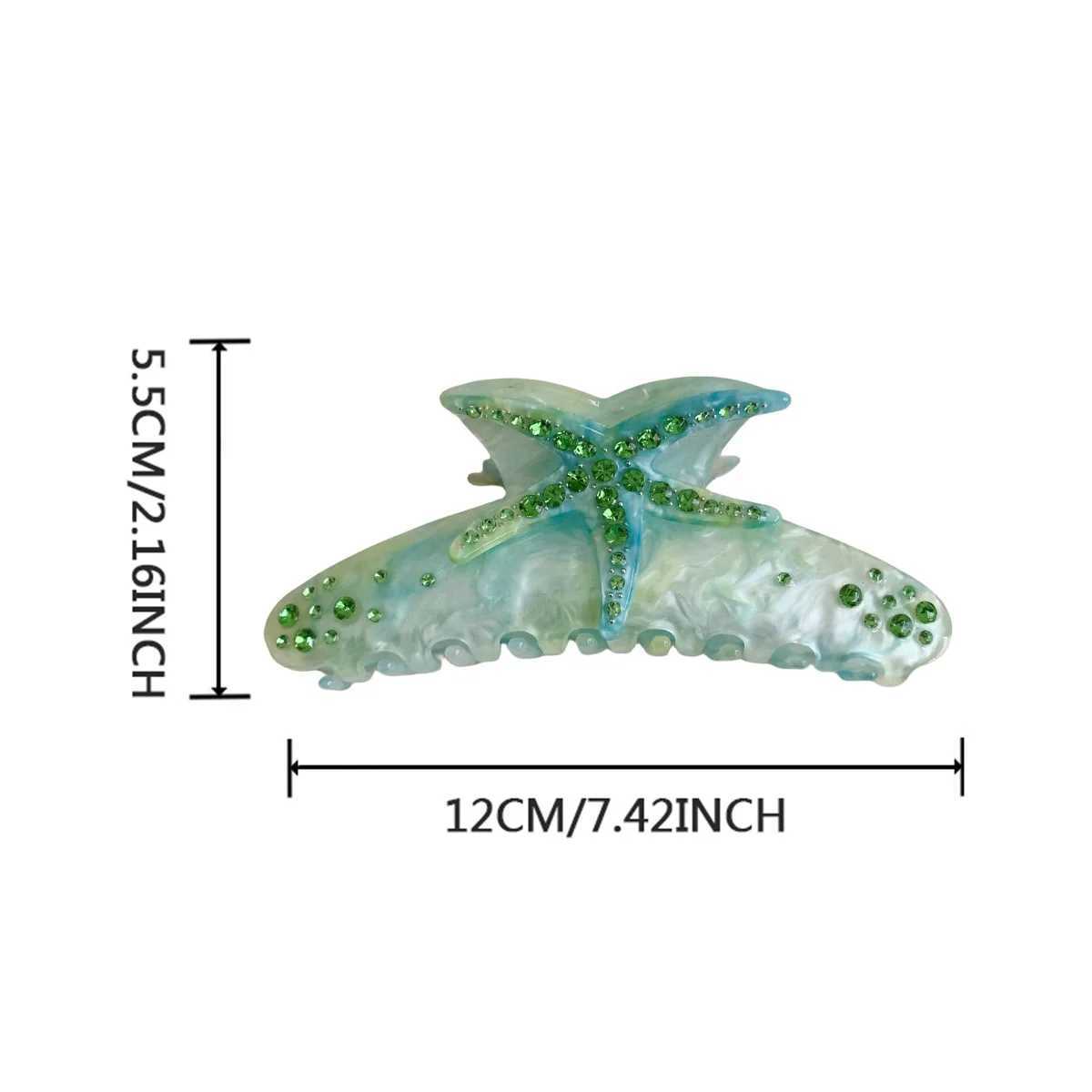 1 piece of multi-color starfish hair clip acrylic hair clip summer beach hair clip with claws used for strong fixation Y2504012