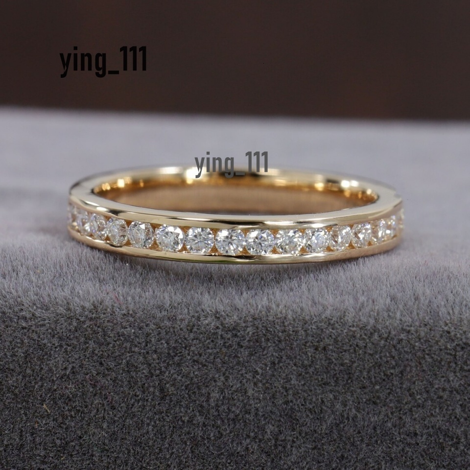 Half Eternity Matching Band Channel Set Lab Diamond Wedding Band 1.80MM Round Lab Grown Diamond Band Certified Jewelry Gift