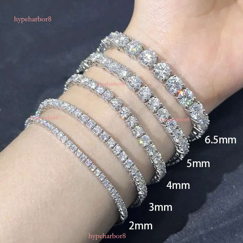 2mm 3mm VVS Moissanite Tennis Chain 7-24 inch Women's and Men's Bracelet Necklace
