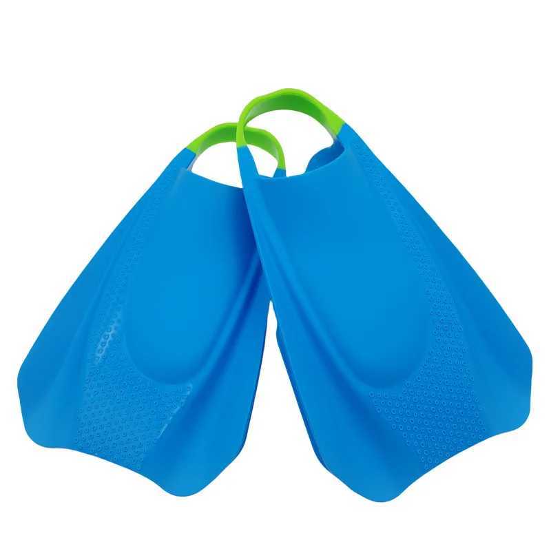 High quality silicone swimming diving flip cover adult freestyle assisted training dual fin inflatable sleeve short flip coverY250412