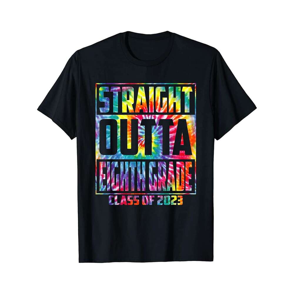 Designer T shirt Straight Outta Eighth Grade Graduation Class 2023 8th Grade , 100% cotton, short sleeve, Wrinkle resistant, Casual, comfortable fit -