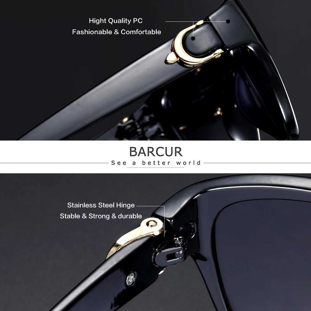 BARCUR TR90 Ladies sunglasses Gradient UV400 Cat Eye Sun Glasses Polarized lunette de soleil femme Z250411
