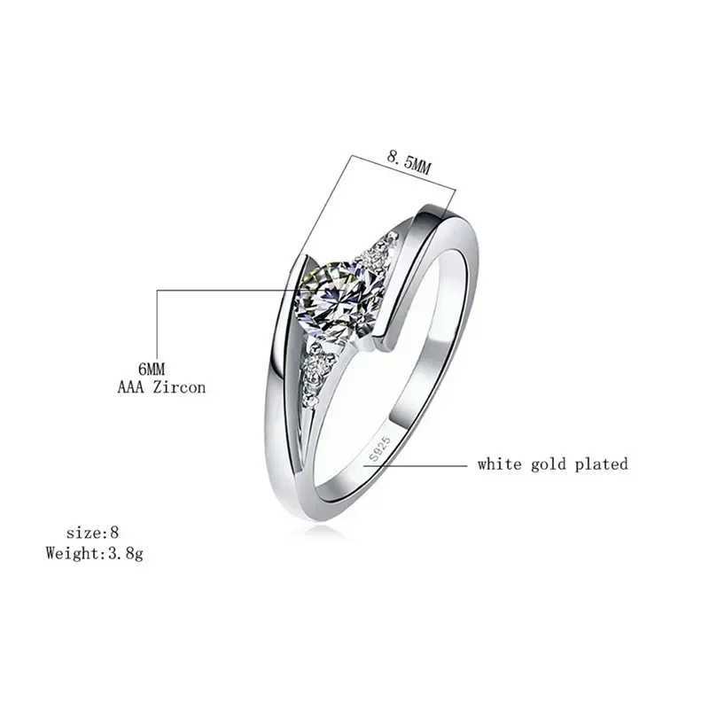 Cute Female Small Round Zircon Ring Vintage Silver Wedding Jewelry Promise Crystal Engagement RingXJ250412