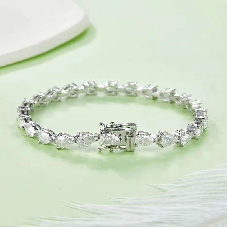 925 Silver Moissanshi Tennis Bracelet New Mens Womens Ins Bracelet Silver Plated Cross-Border Fine Chain Link Bracelets