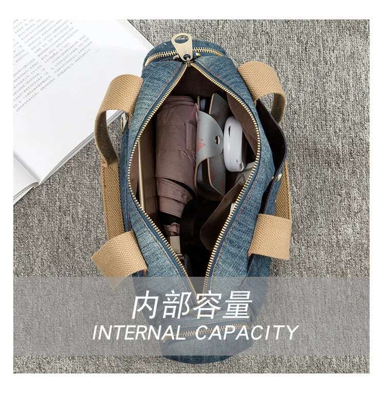 Brand Handbag Big Fashion Denim Jeans Female Shoulder New Design Women Totes Casual Ladies Crossbody Bag Blue