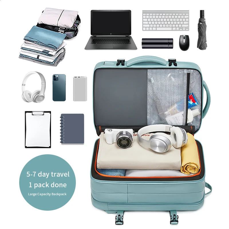 Travel Backpack For Men Expanded 39L hiking Business Laptop Backpack For Women USB charging 17 inch waterproof school Backpack250403