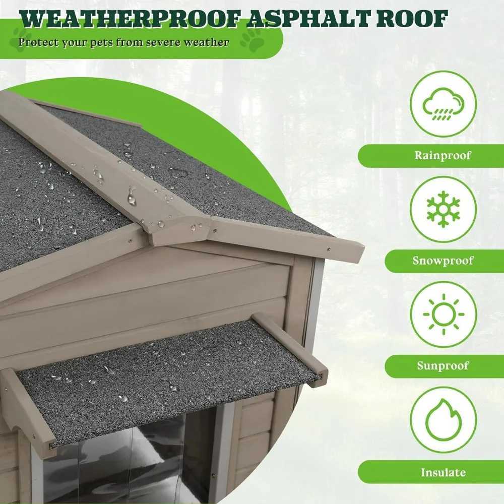 Dog house with chewable iron frame removable flooring entertainment steps and Adj outdoor weatherproof and wooden indoor dog house X250412