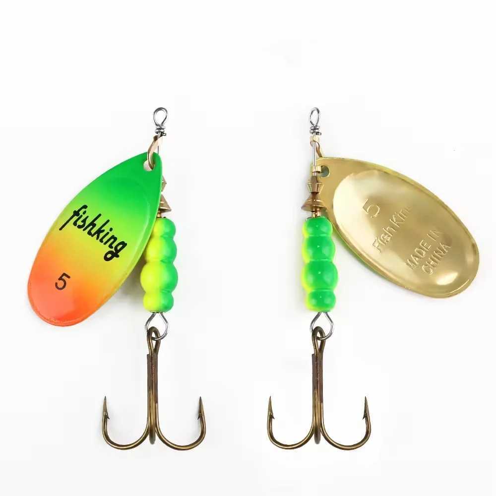 NGB Metal Fishing Lure Spinner Baits 1PCS 3.9g 4.6g 7.4g 10.8g 15g Rotating Spoon Lures Spinners With Treble Hooks Pike Baits Z250411