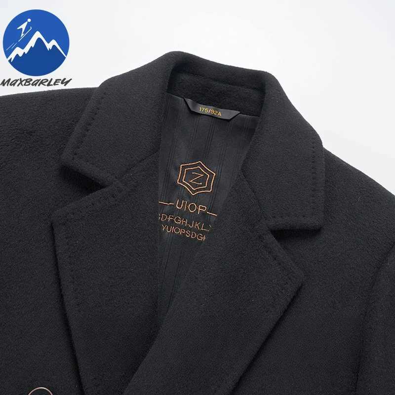 Maxbarley Wool Coat Men Winter Long Warm Black Loose Casual Wool Blends Overcoat Man Luxury Designer Woolen Trench Korean Trendy K251111
