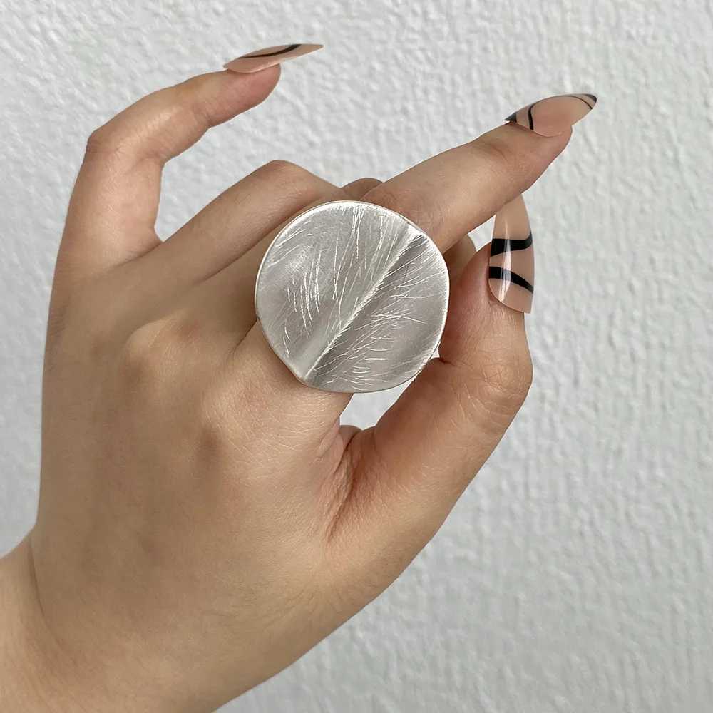 ALLYES Fashion Punk Silver Elastic Rope Adjustable Ring Suitable for Women Men Irregular Metal Finger Rings Jewelry GiftsXJ250412