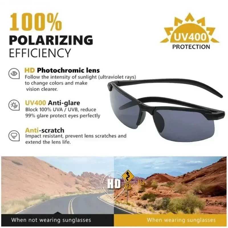 Sunglasses Men UV400 Sun Glasses Fishing Goggles Outdoor Sport Eyewear Fishing Sunshades Glasses Z250411