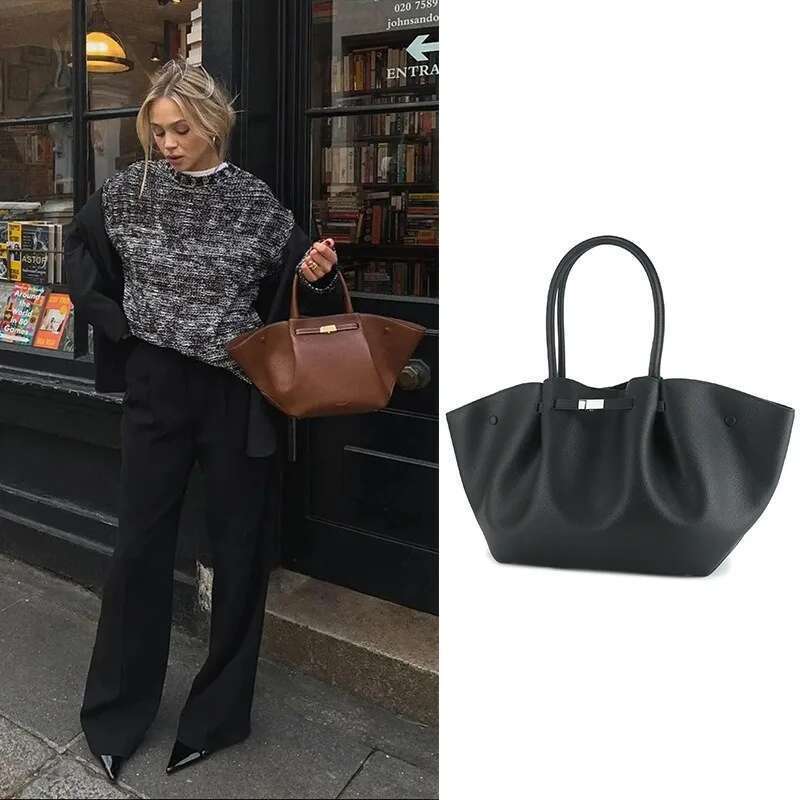 casual leather simple and versatile large capacity singleshoulder hand tote bag for women 2025 spring