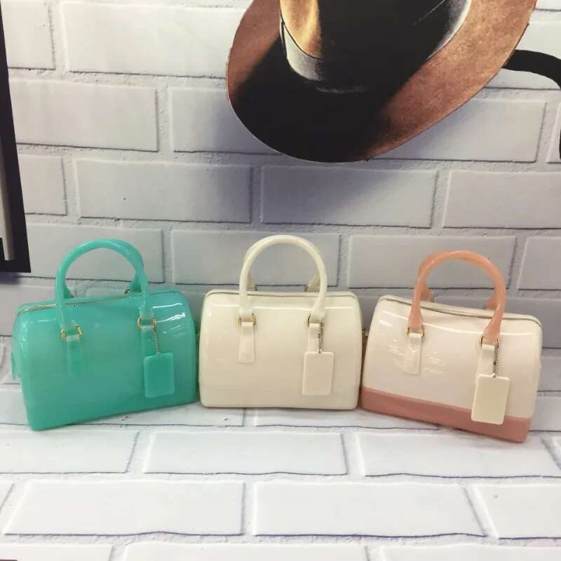 1Pcs Jelly Crossbody Shoulder Bag PVC Transparent Pillow Shape Handbag Aron Color Women's Casual Tote